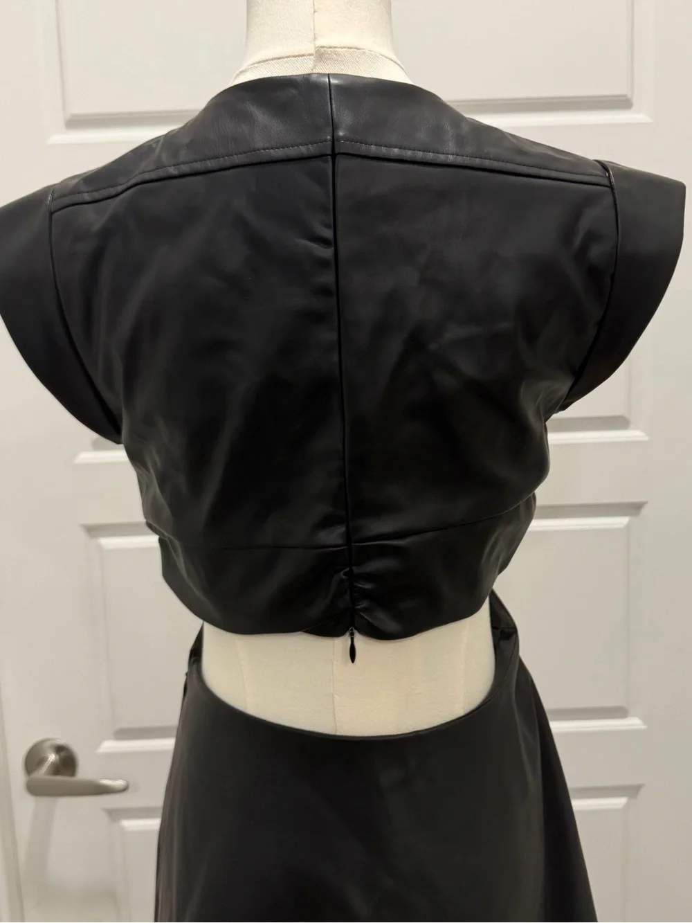 Jason Wu Black Faux Leather Mini Dress NWT - Picture 7 of 9